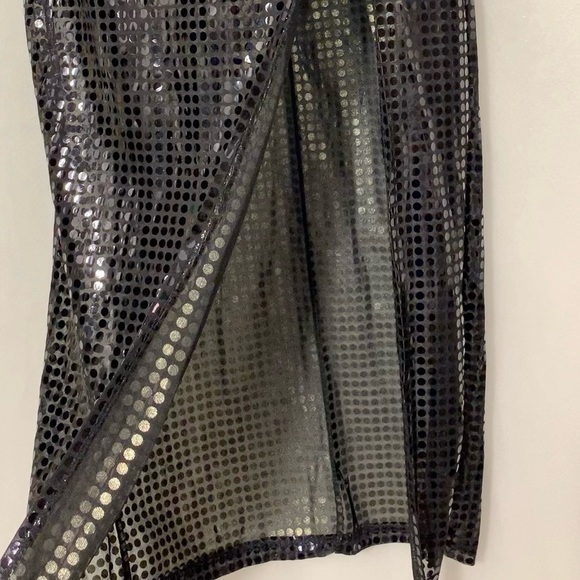 Troika black sheer sequin gown dress with slit - Picture 7 of 14